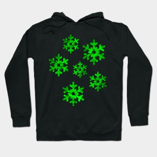 Watercolor Snowflakes (Green) Hoodie